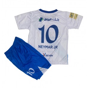 Billiga Al-Hilal Neymar Jr #10 Bortatröja Barn 2024-25 Kortärmad (+ Korta byxor)